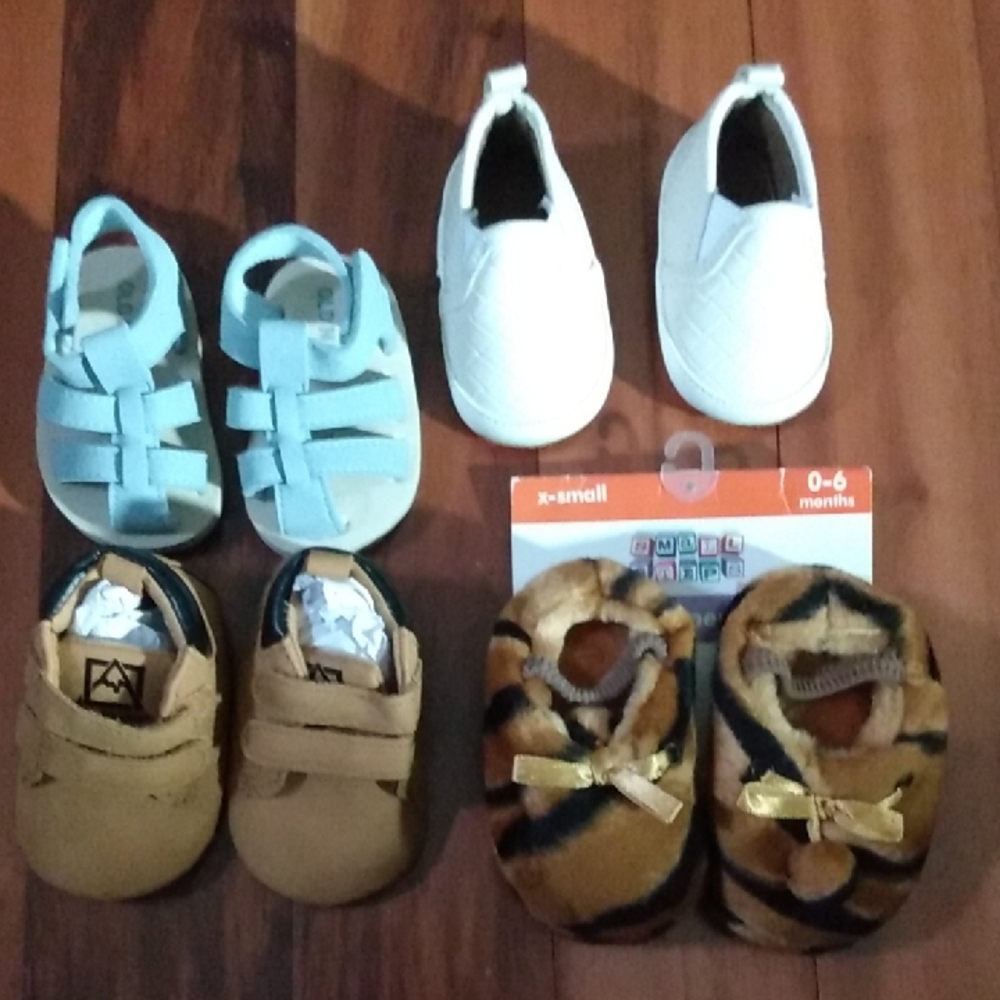 NWT Baby Boy Shoes Bundle 0-6 Months, Sandals, Slippers, Loafers, Crib Shoes